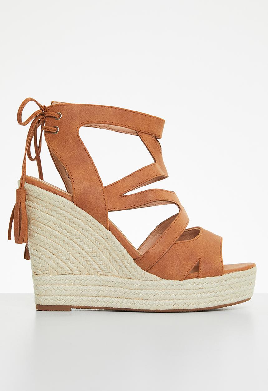 Miss Black - Moniker3 espadrille wedge heel - brown