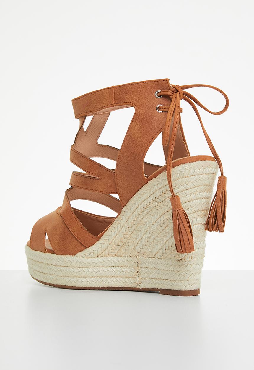 Miss Black - Moniker3 espadrille wedge heel - brown