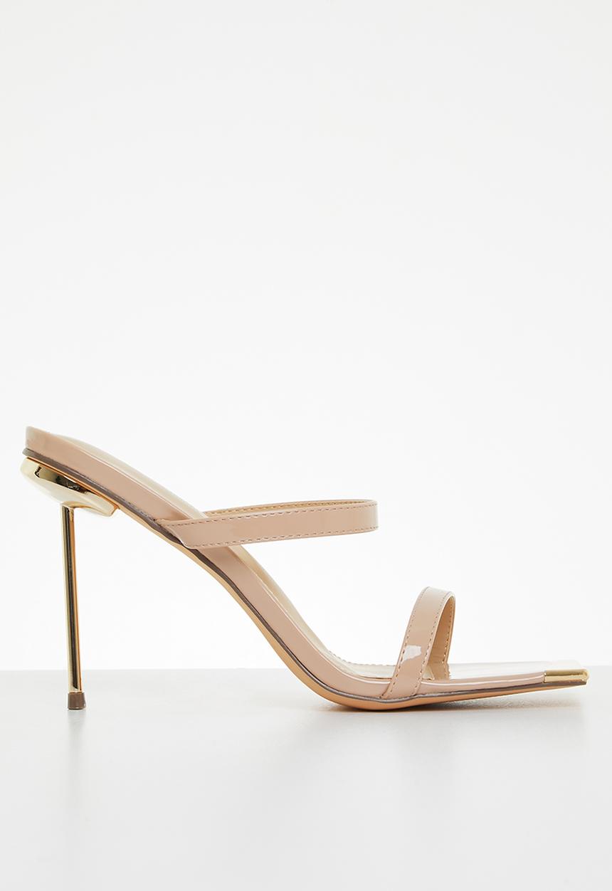 Miss Black - Swing1 barely there stiletto mule heel - stone