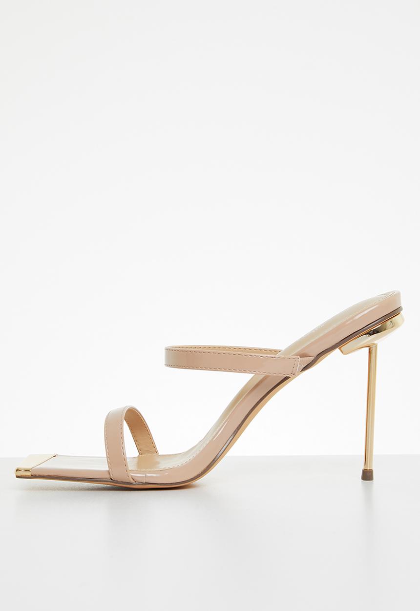 Miss Black - Swing1 barely there stiletto mule heel - stone