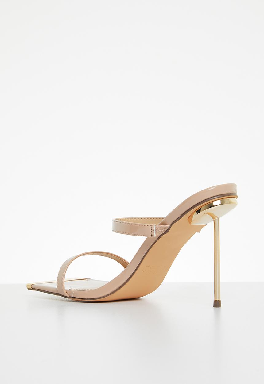 Miss Black - Swing1 barely there stiletto mule heel - stone