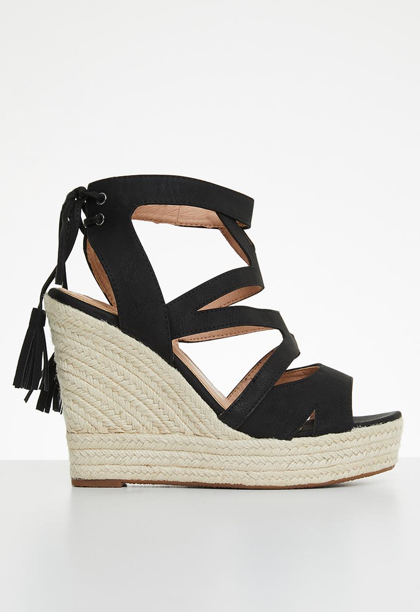 Miss Black - Moniker3 espadrille wedge heel - black