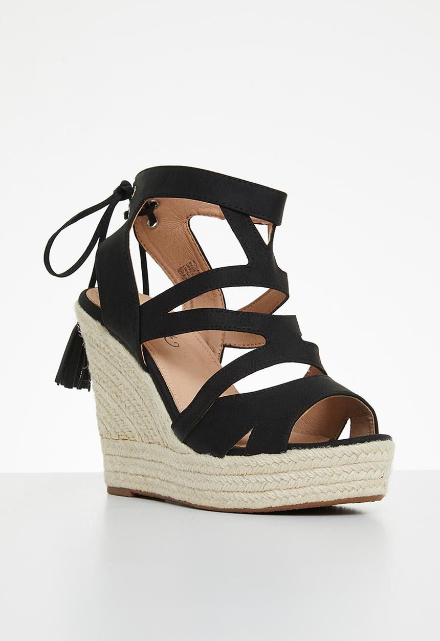 Miss Black - Moniker3 espadrille wedge heel - black