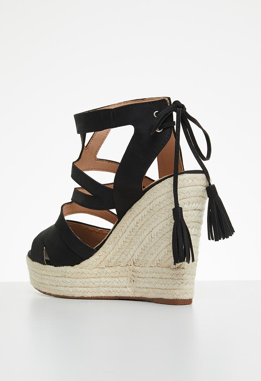Miss Black - Moniker3 espadrille wedge heel - black