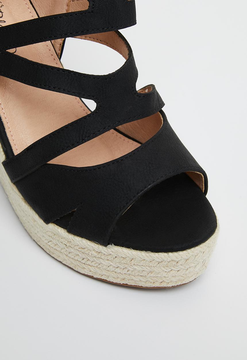 Miss Black - Moniker3 espadrille wedge heel - black