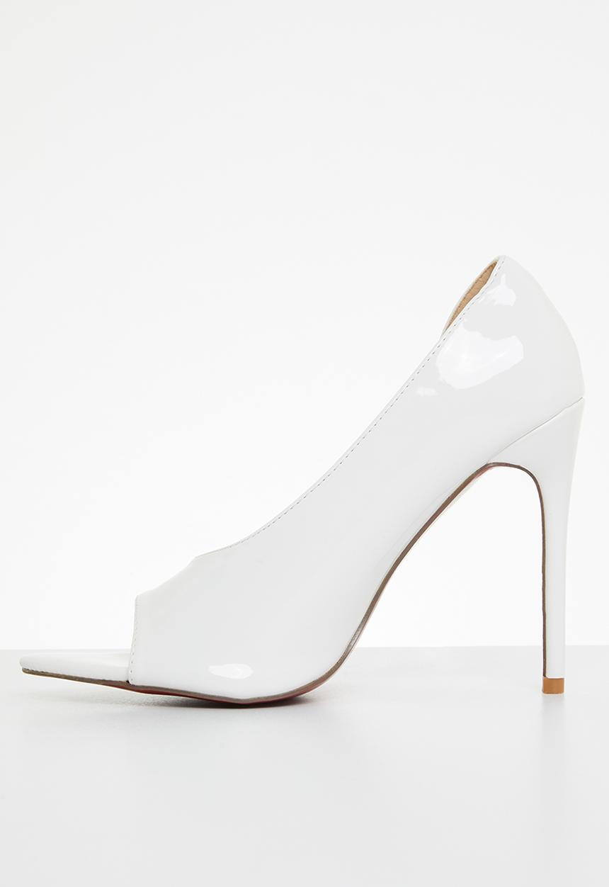 Miss Black - Dagger4 barely there stiletto heel - white