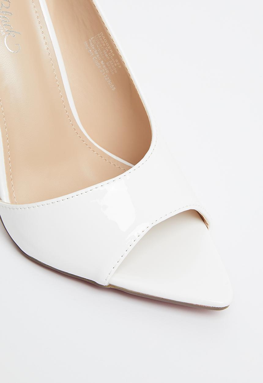 Miss Black - Dagger4 barely there stiletto heel - white