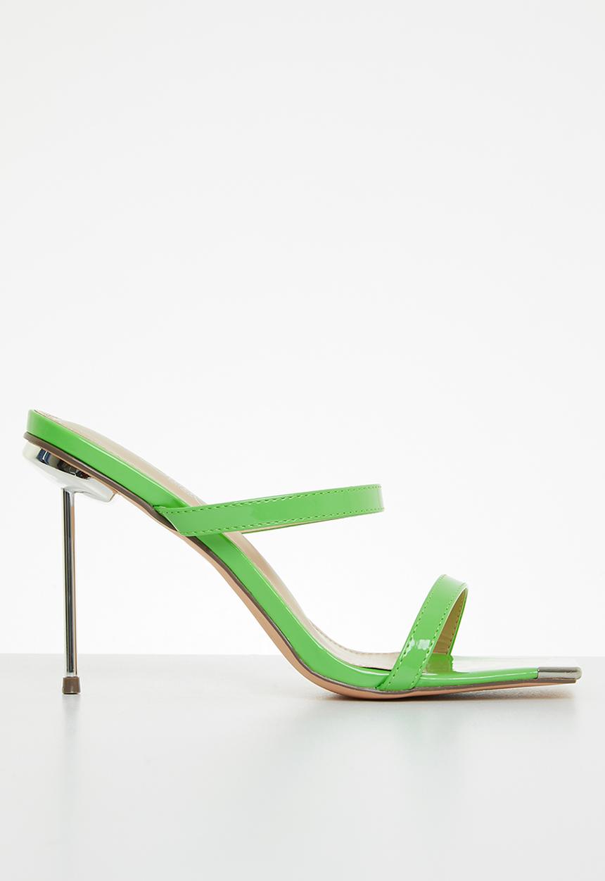 Miss Black - Swing1 barely there stiletto mule heel - green