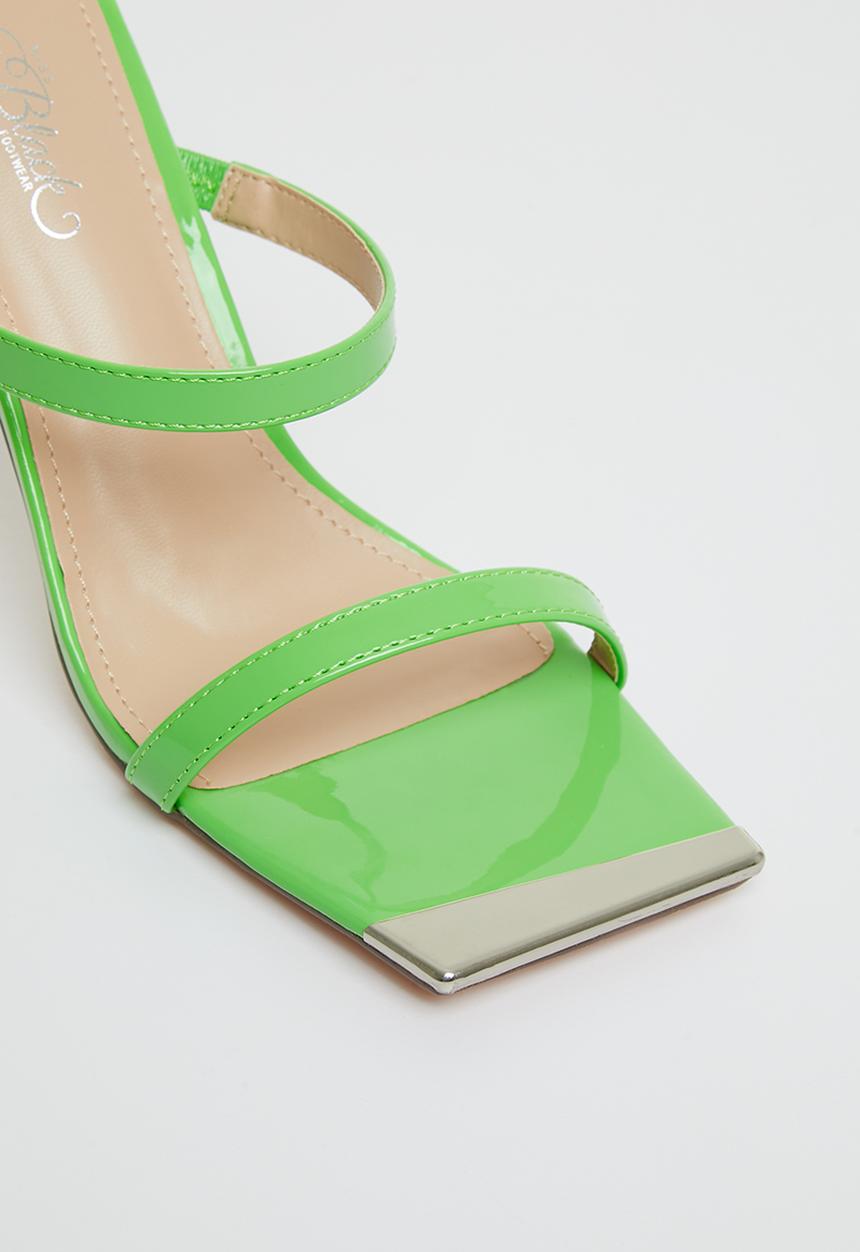Miss Black - Swing1 barely there stiletto mule heel - green