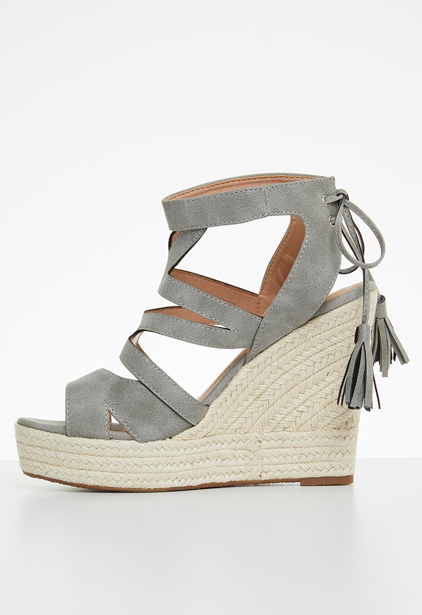 Miss Black - Moniker3 espadrille wedge heel - grey