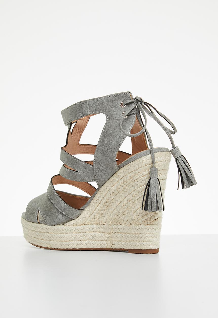 Miss Black - Moniker3 espadrille wedge heel - grey