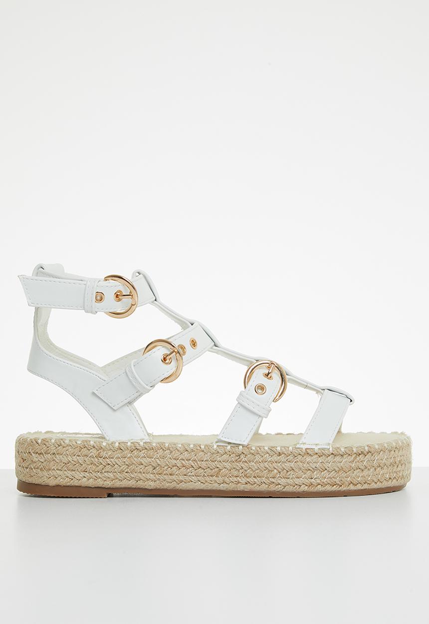 Miss Black - Lisbon2 espadrille wedge heel - white