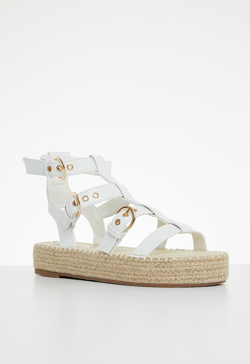 Miss Black - Lisbon2 espadrille wedge heel - white