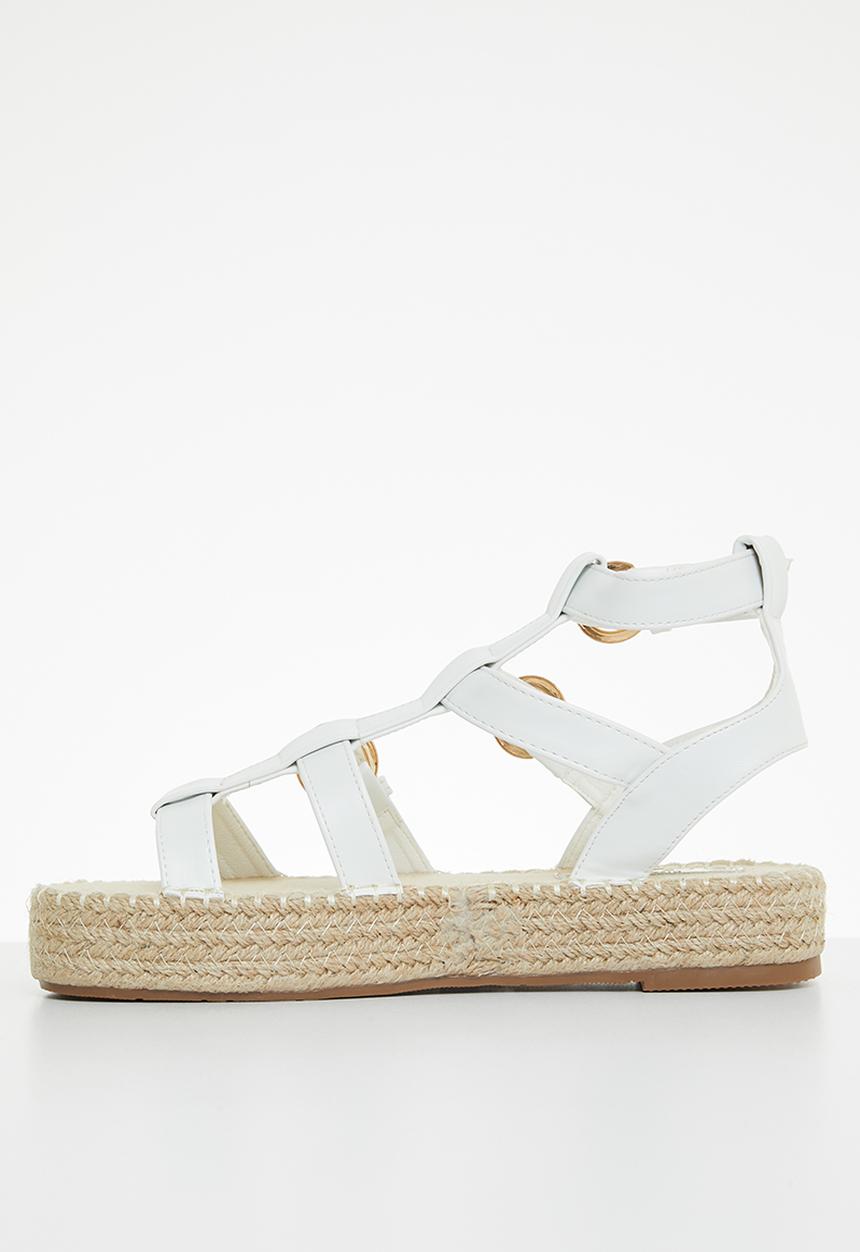 Miss Black - Lisbon2 espadrille wedge heel - white