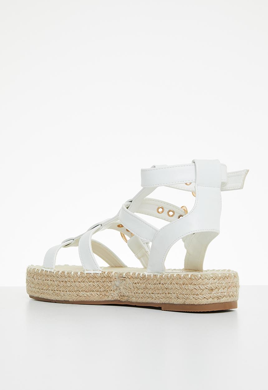 Miss Black - Lisbon2 espadrille wedge heel - white