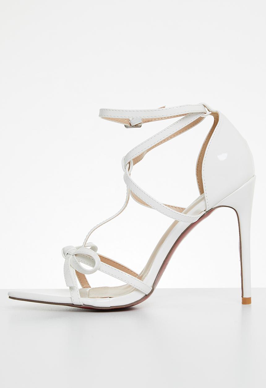 Miss Black - Dagger3 barely there stiletto heel - white