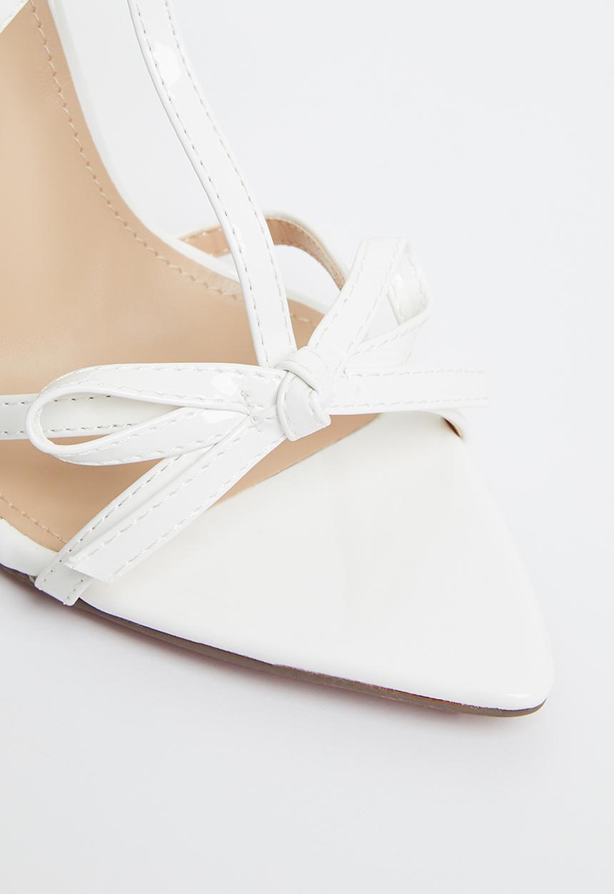 Miss Black - Dagger3 barely there stiletto heel - white