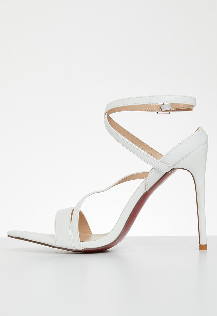 Miss Black - Dagger1 barely there stiletto heel - white