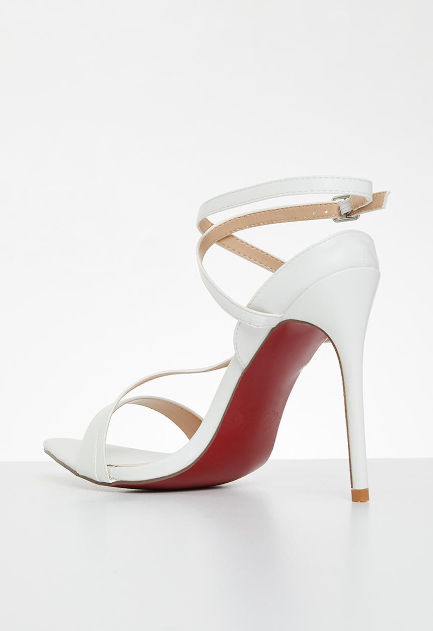 Miss Black - Dagger1 barely there stiletto heel - white