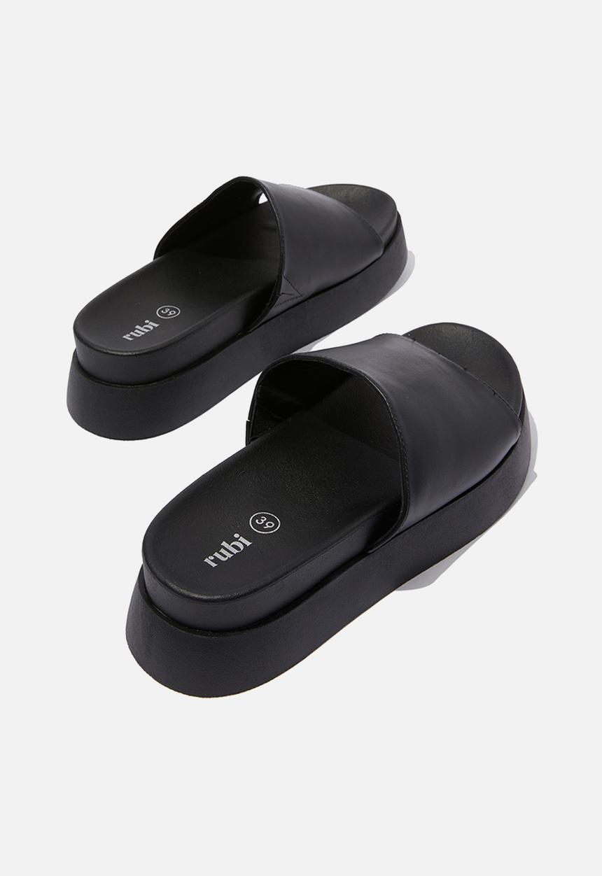Cotton On - Max single strap flatform - black