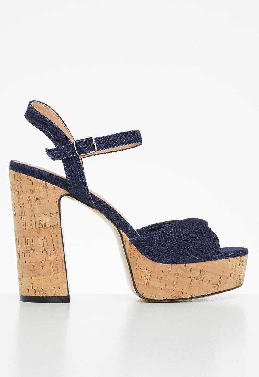 Rock & Co - Mykonos 2 ankle tie platform heel - navy