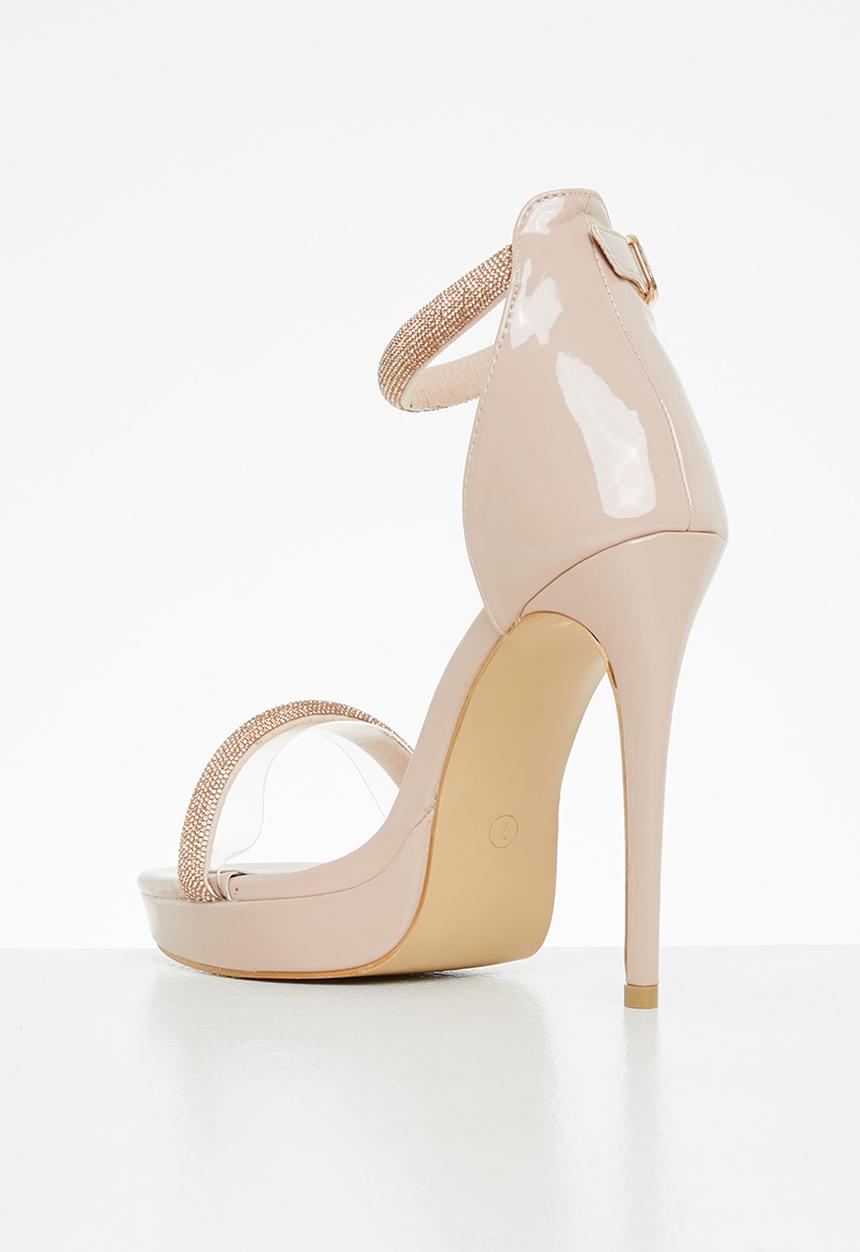Rock & Co - Vegas 1 ankle tie barely there stiletto heel - neutral