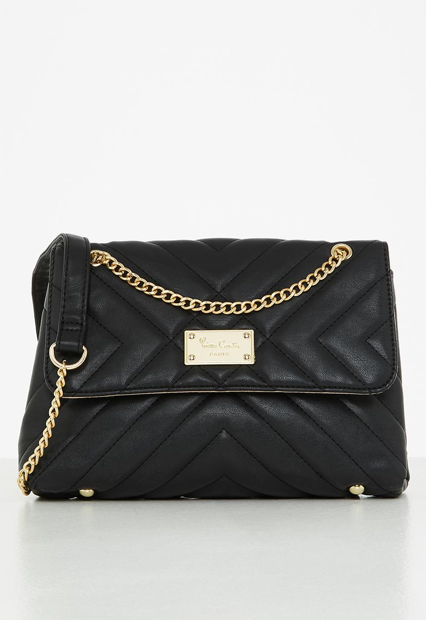 Pierre Cardin - Nandi flapover quilt shoulder bag - black