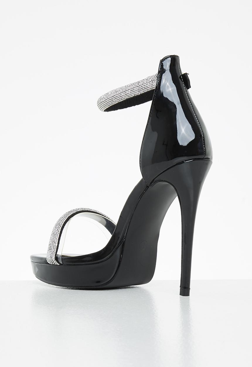 Rock & Co - Vegas 1 ankle tie barely there stiletto heel - black
