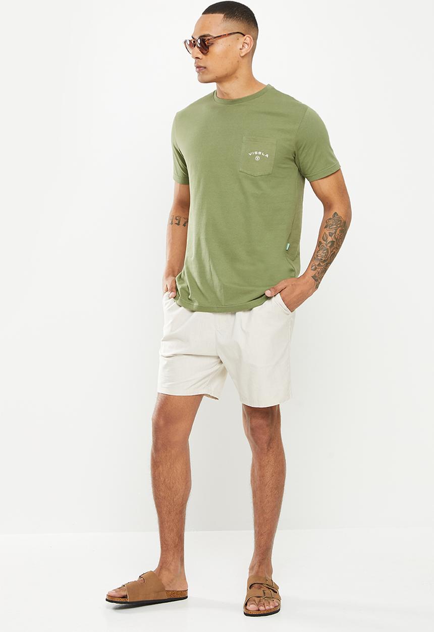Vissla  - Raised by short sleeve pocket tee - army
