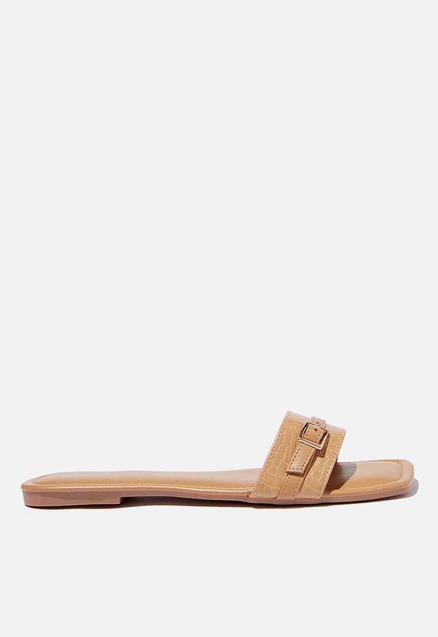Cotton On - Becs mini buckle slide - taupe croc
