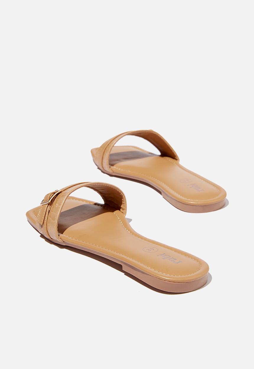 Cotton On - Becs mini buckle slide - taupe croc