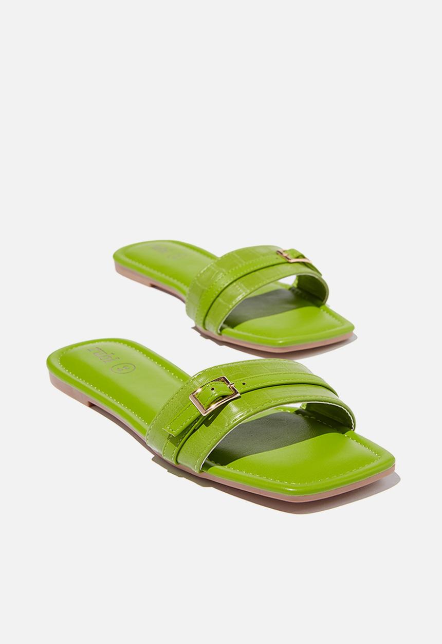 Cotton On - Becs mini buckle slide - green croc