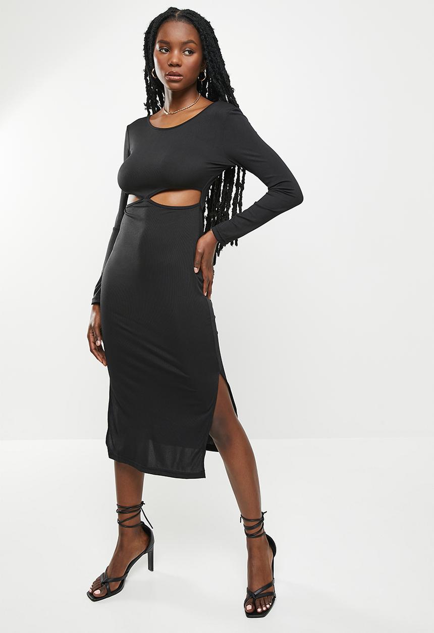 dailyfriday - Cross back midi dress - black