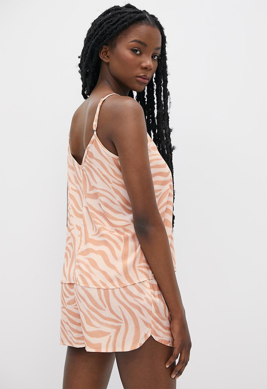 Superbalist - Sleep cami & shorts set - tonal zebra