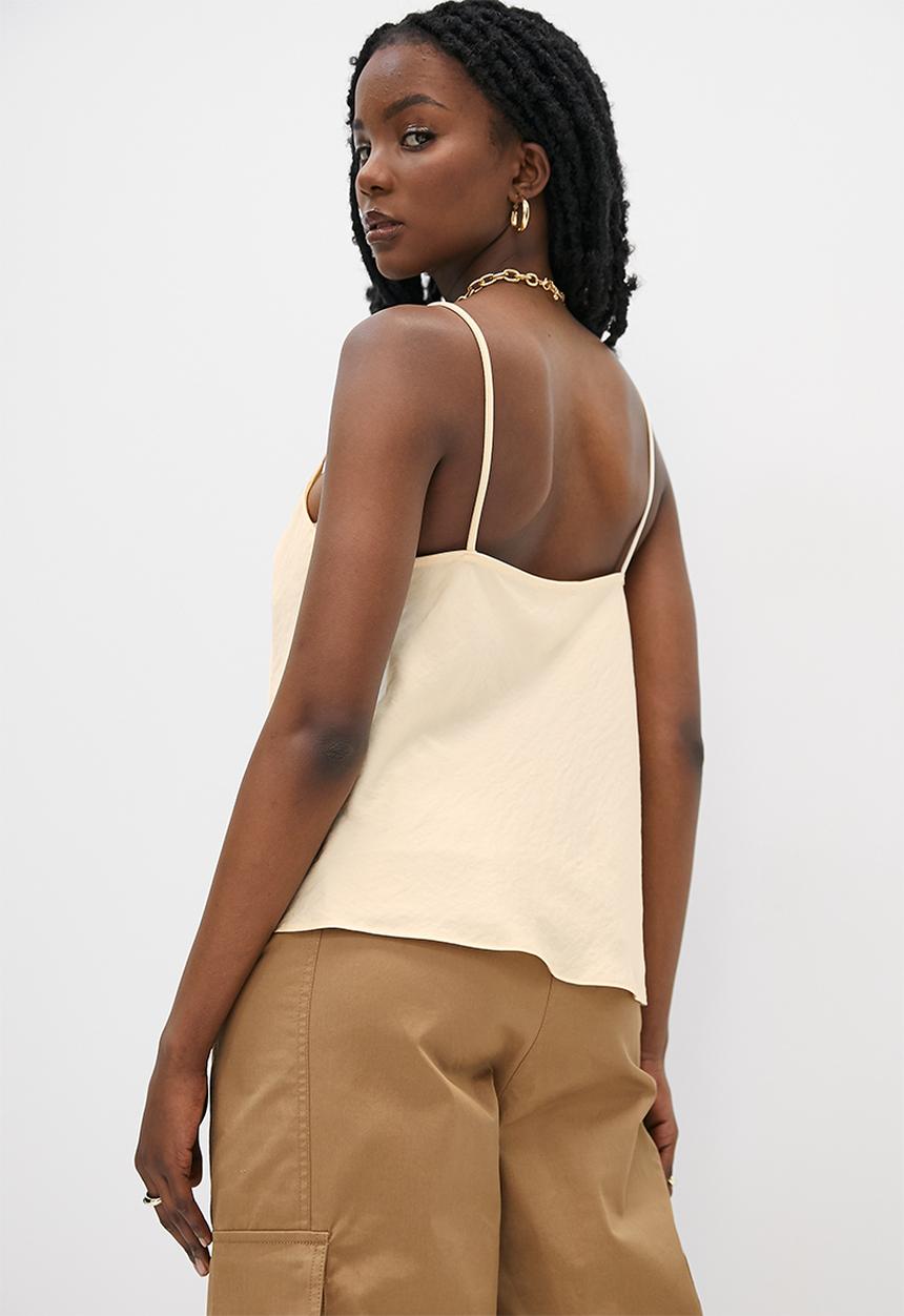 VELVET - Satin cowl neck cami blouse - neutral