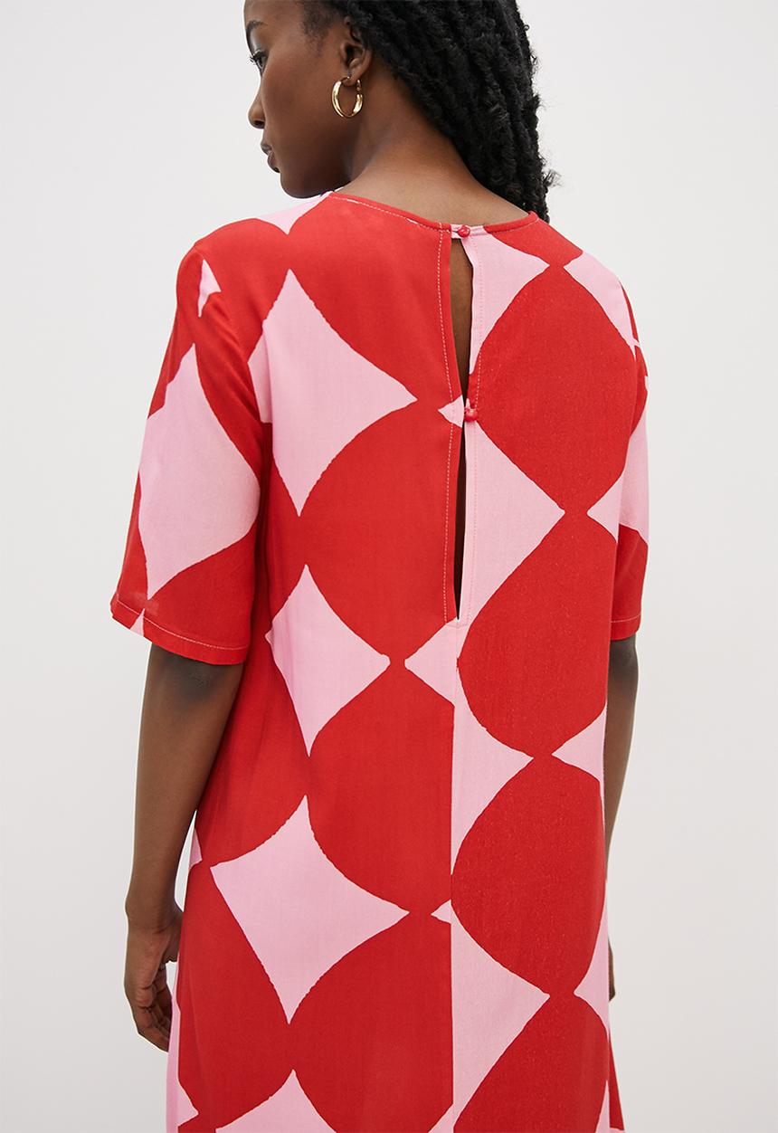 Superbalist - Woven tee dress - red & pink 