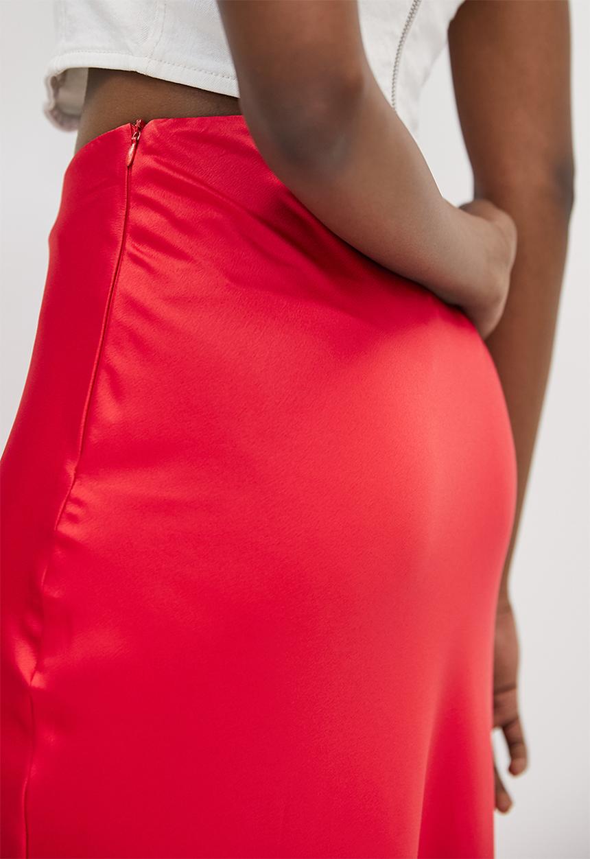 Superbalist - Long slip midi skirt - red