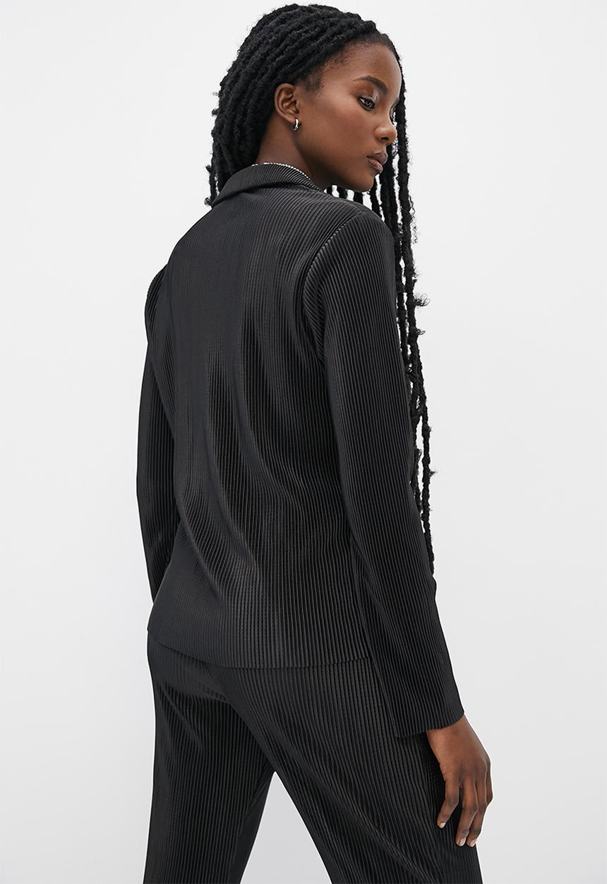 VELVET - Plisse shirt - black