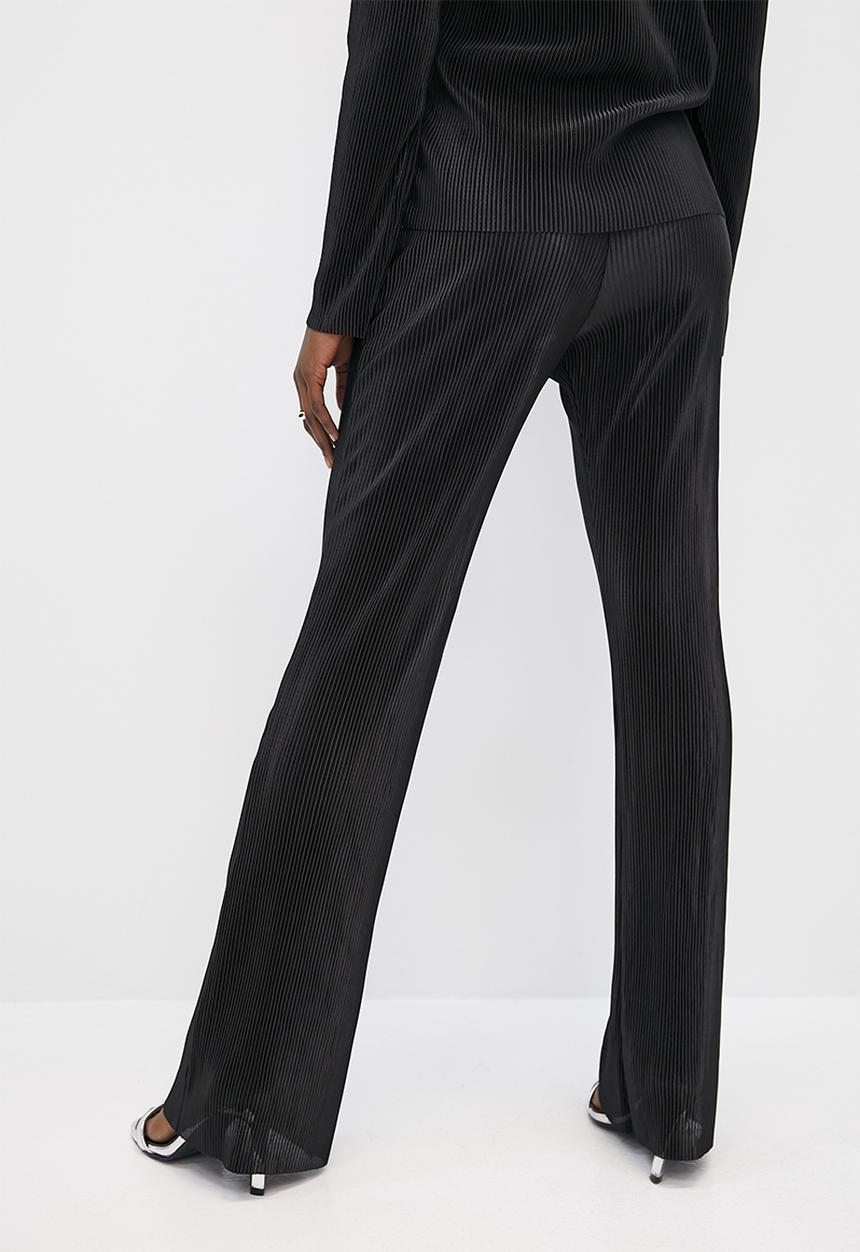 VELVET - Plisse pants - black
