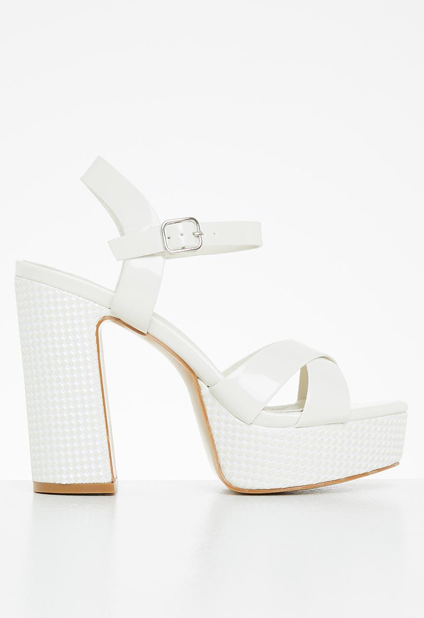 Rock & Co - Paradiso 1 ankle tie platform heel - white