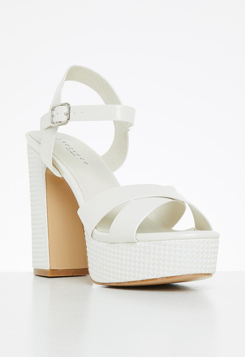 Rock & Co - Paradiso 1 ankle tie platform heel - white