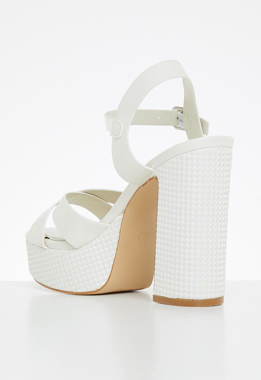 Rock & Co - Paradiso 1 ankle tie platform heel - white