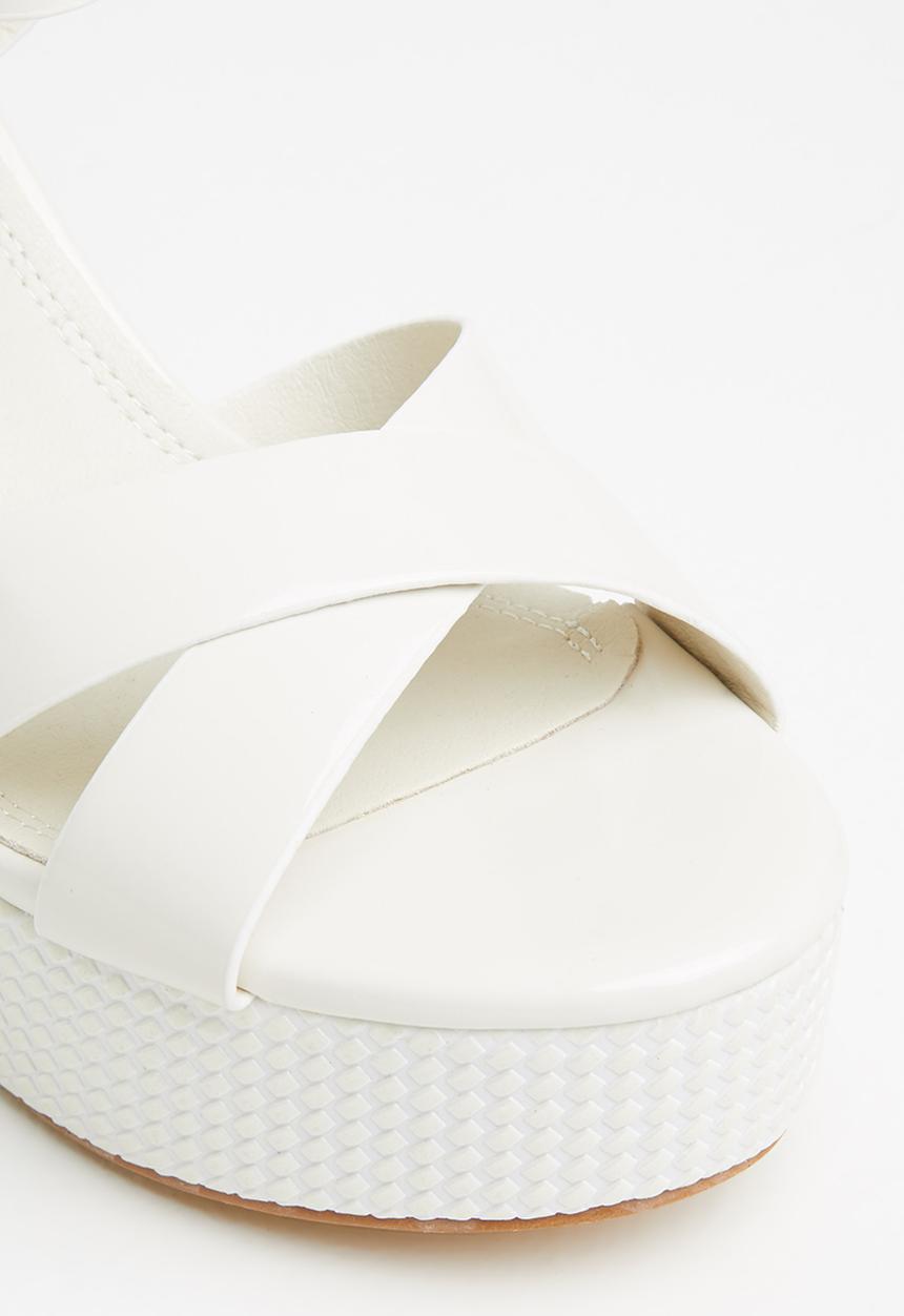 Rock & Co - Paradiso 1 ankle tie platform heel - white
