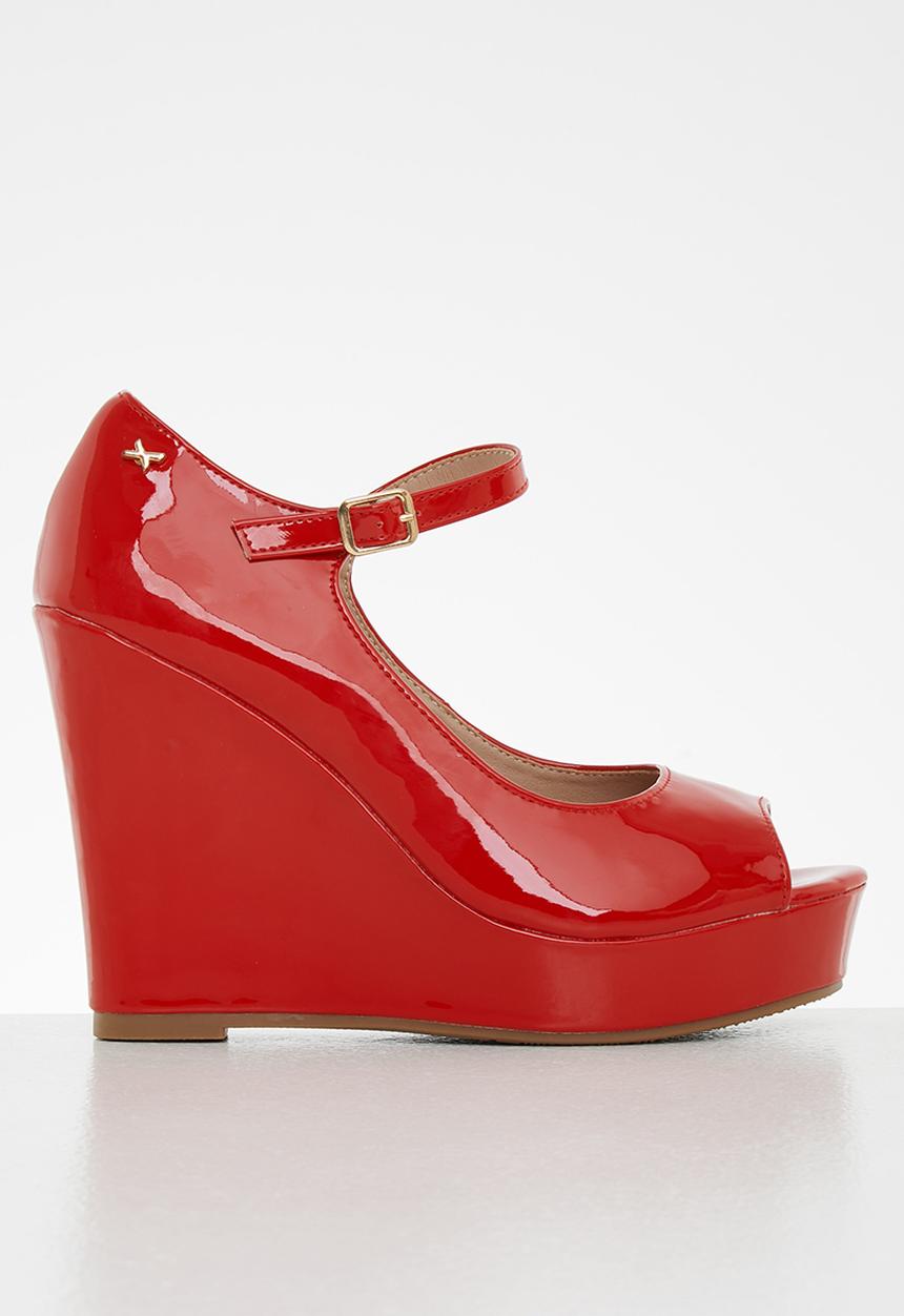 Rock & Co - Panama 1 mary jane wedge heel - red