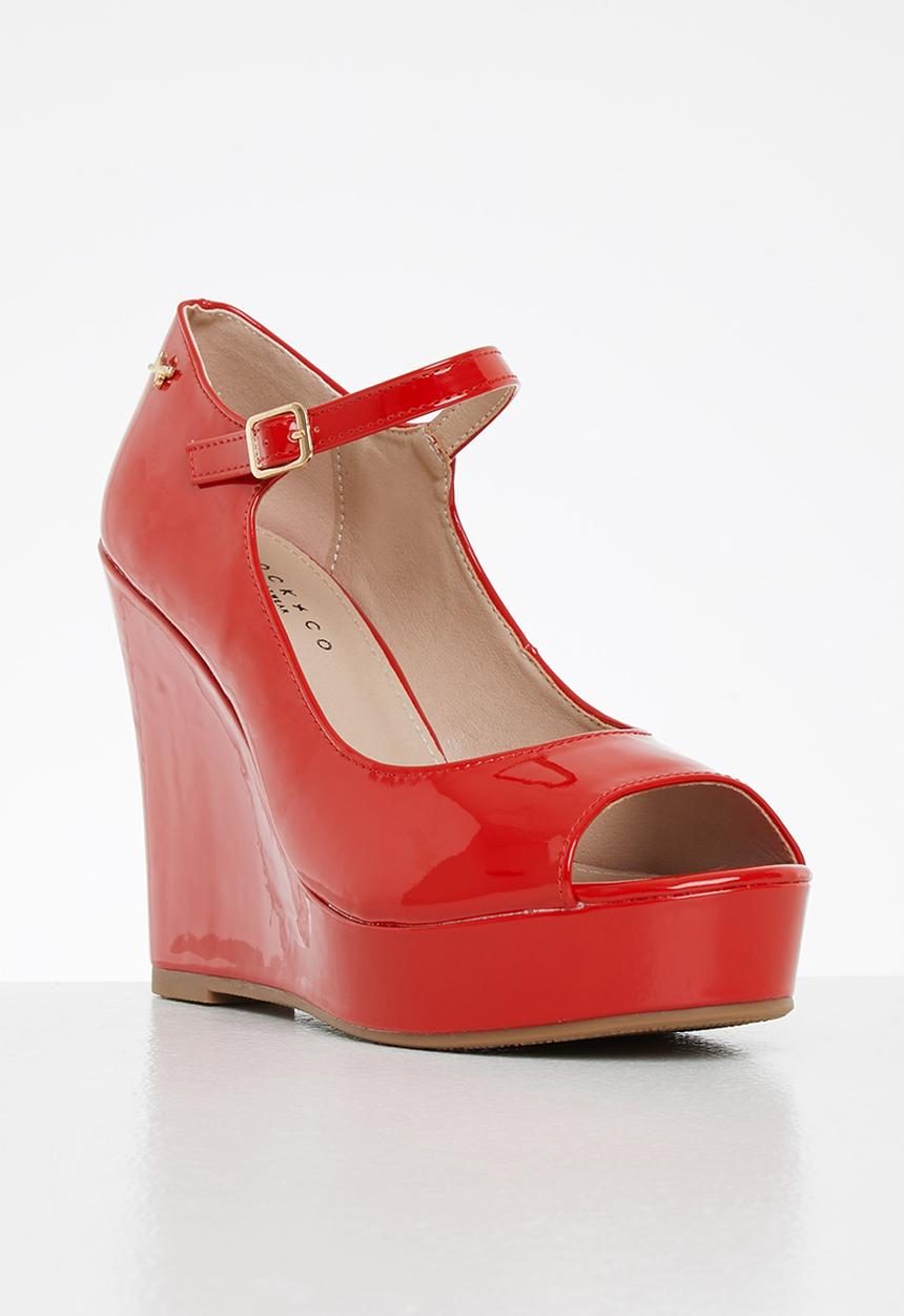 Rock & Co - Panama 1 mary jane wedge heel - red
