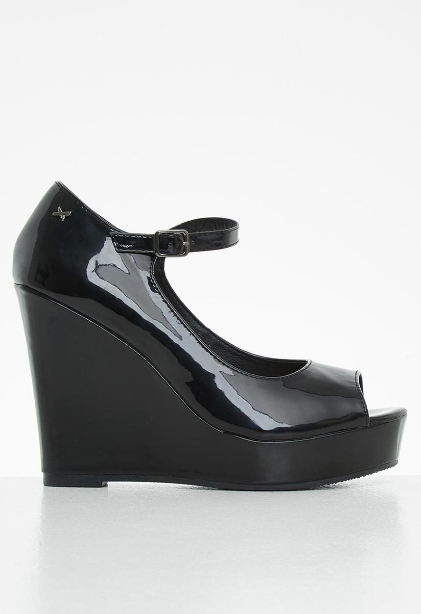 Rock & Co - Panama 1 mary jane wedge heel - black