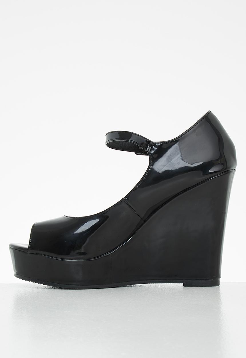 Rock & Co - Panama 1 mary jane wedge heel - black