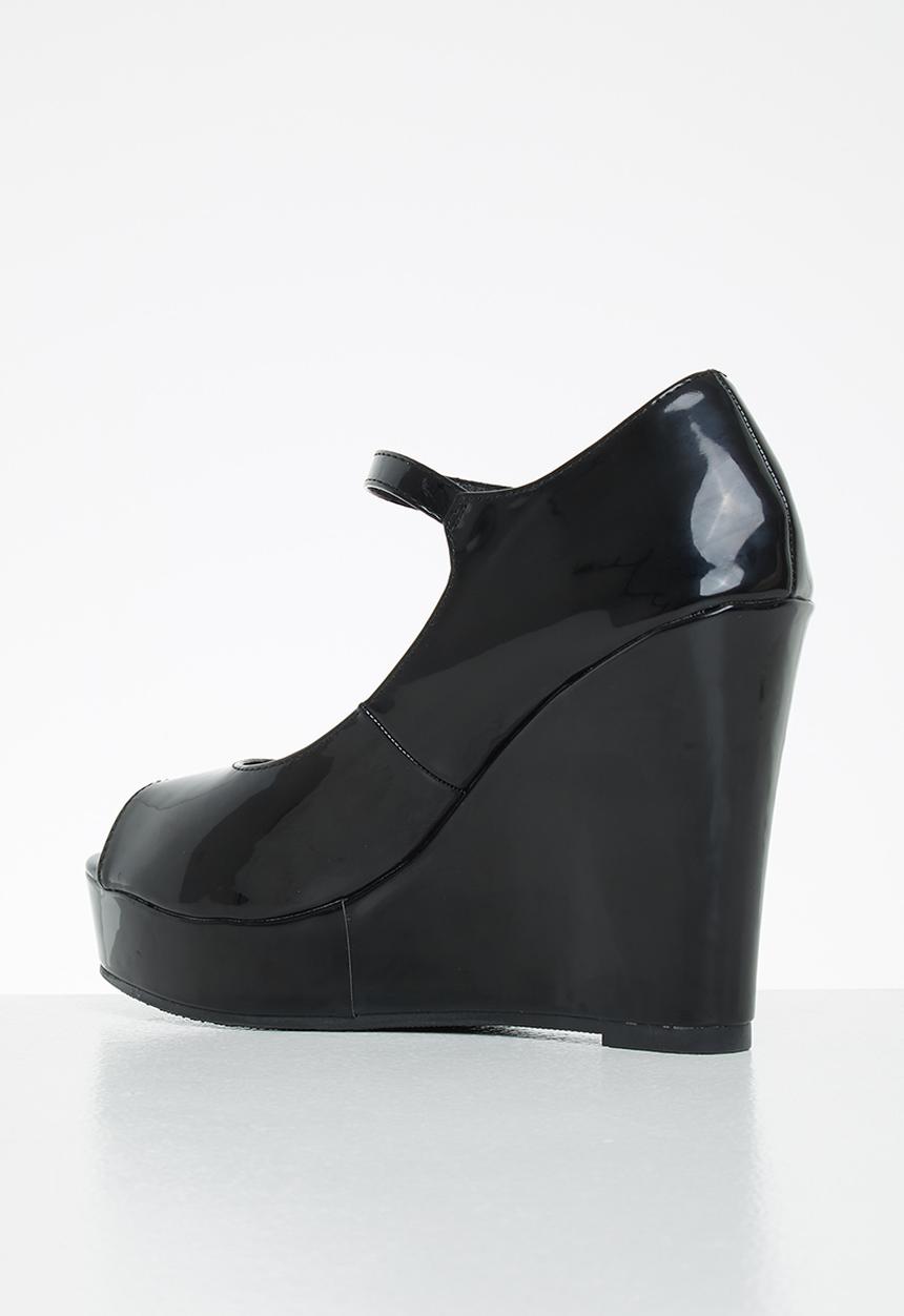 Rock & Co - Panama 1 mary jane wedge heel - black