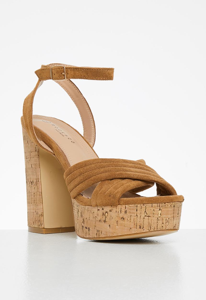 Rock & Co - Mykonos 1 ankle tie platform heel - tan