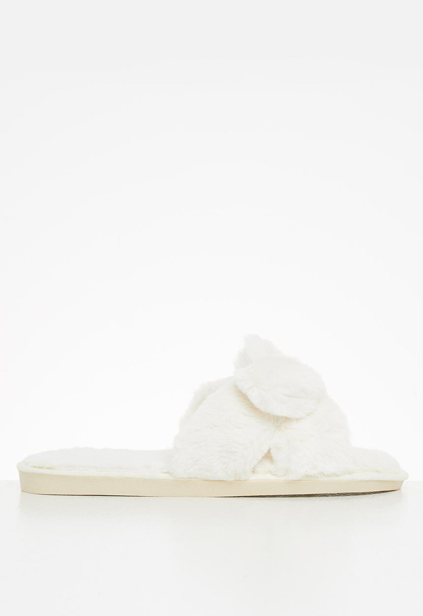 dailyfriday - Amber bow slippers - white